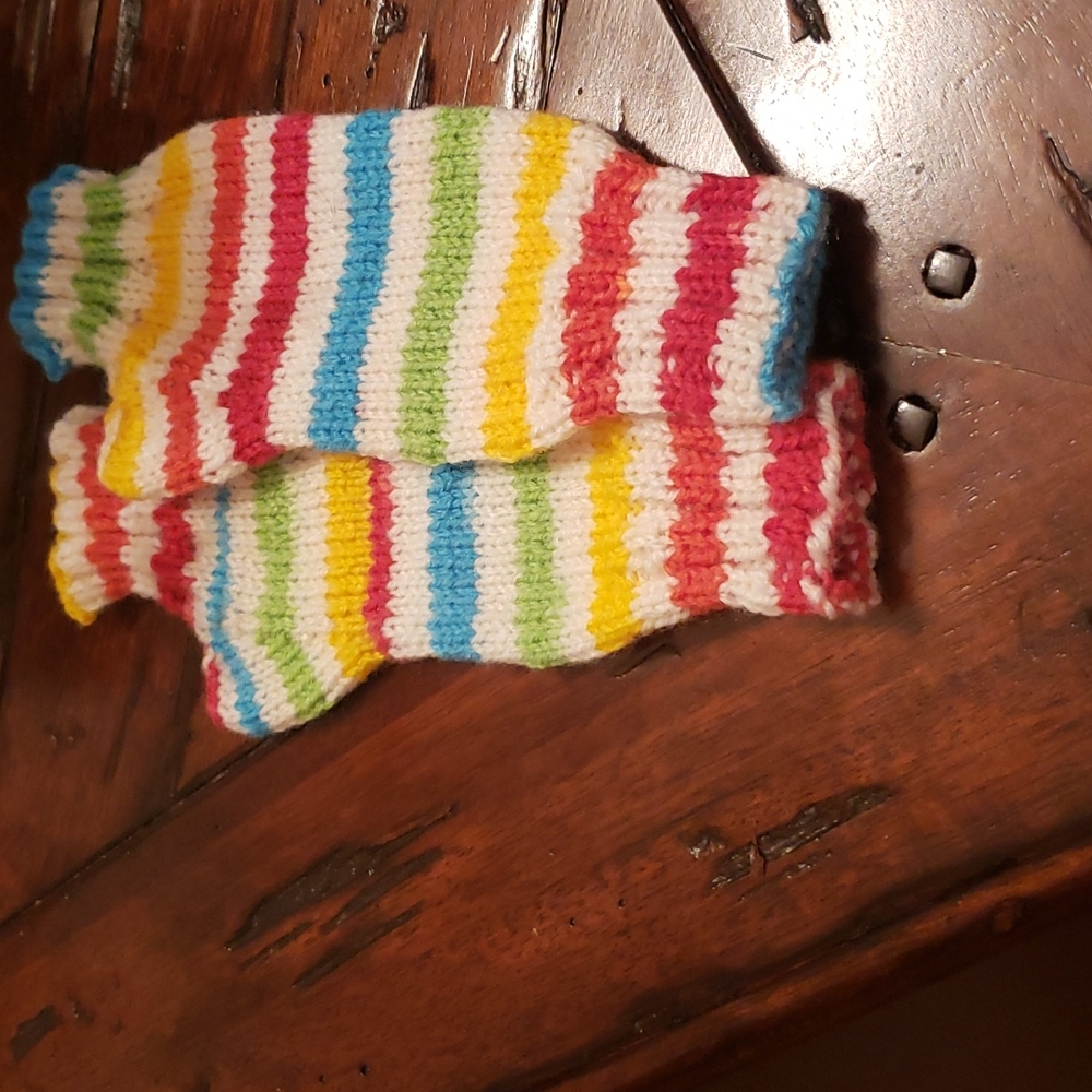 COPY - Hand made knit fingerless wrist warmer glo…